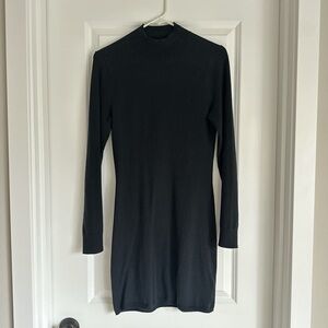 Elegant Black Long-Sleeve Dress